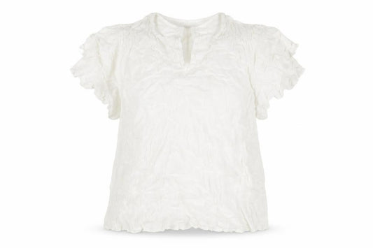Front view of Together women’s ivory viscose basic t-shirt, size UK 14, v-neck