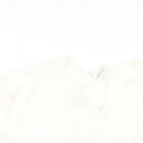 Together Womens Ivory Viscose Basic T-Shirt Size 14 V-Neck