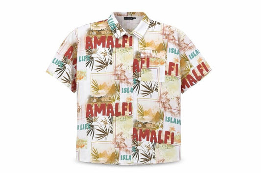Front view of PRETTYLITTLETHING women’s multicoloured geometric polyester basic button-up, size UK 14, collared