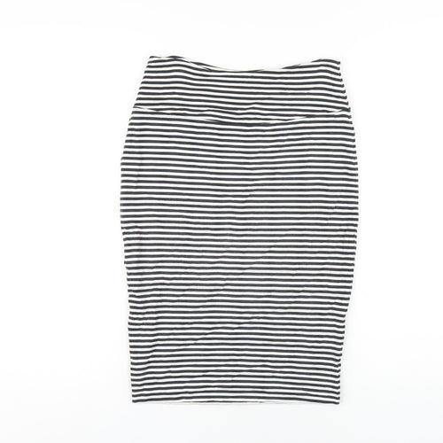 Crew Clothing Womens Blue Striped Viscose Straight & Pencil Skirt Size 8