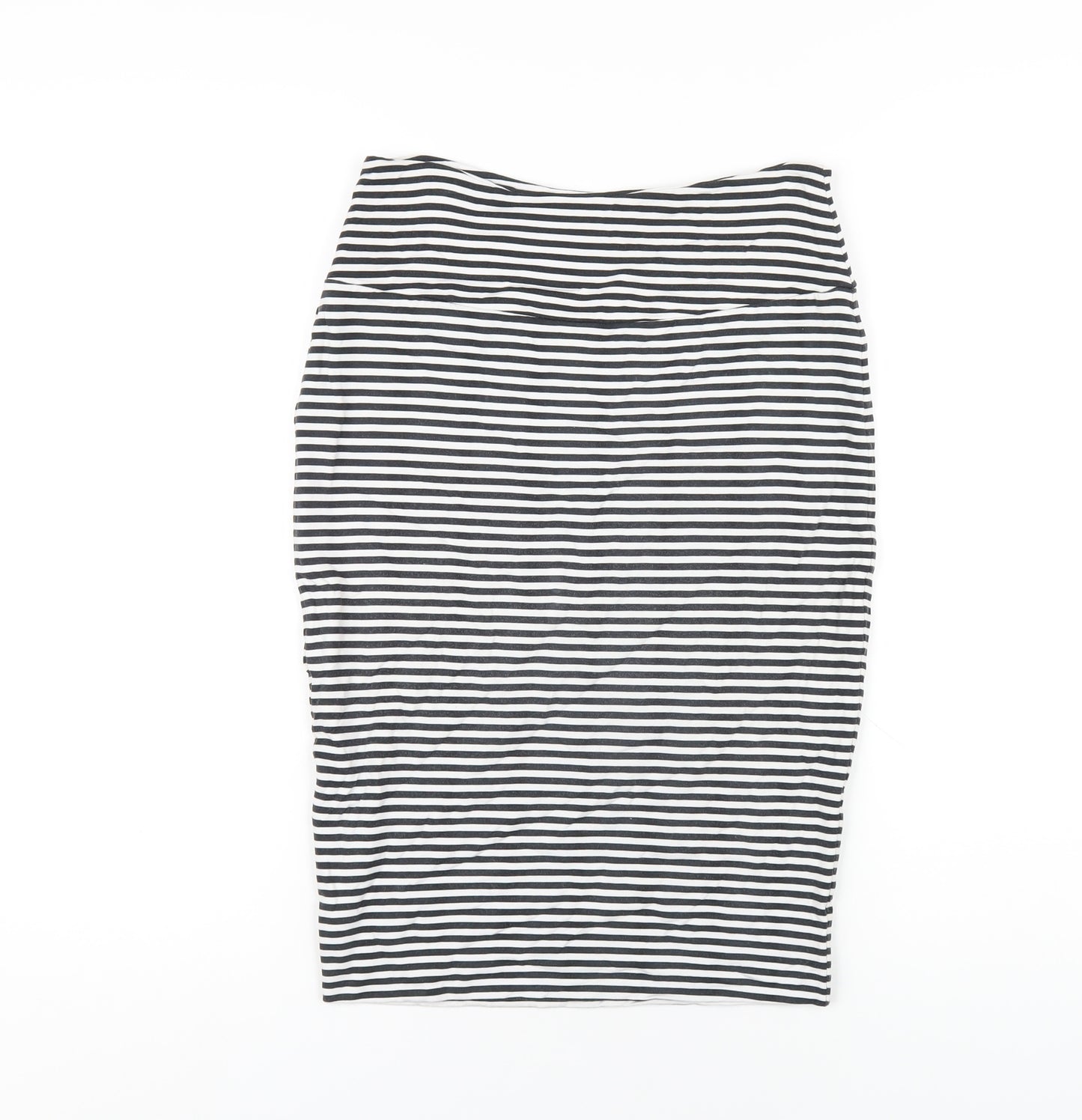 Crew Clothing Womens Blue Striped Viscose Straight & Pencil Skirt Size 8