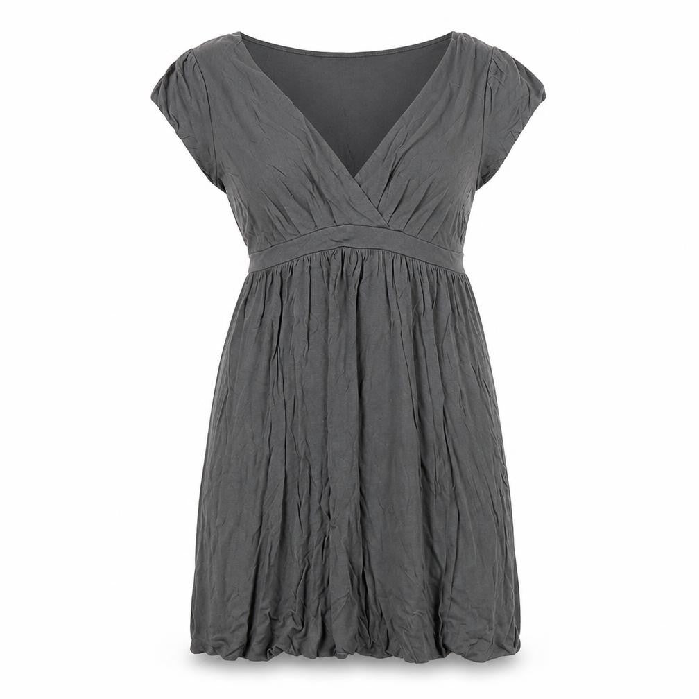 Front view of Next women’s grey viscose a-line, size UK 12, round neck pullover