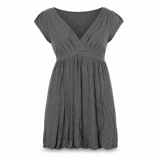 Front view of Next women’s grey viscose a-line, size UK 12, round neck pullover