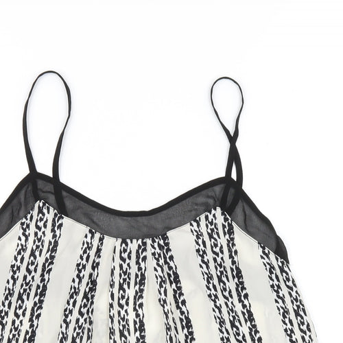 Silence + Noise Womens Ivory Striped Polyester Camisole T-Shirt Size XS V-Neck