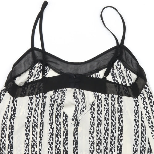 Silence + Noise Womens Ivory Striped Polyester Camisole T-Shirt Size XS V-Neck