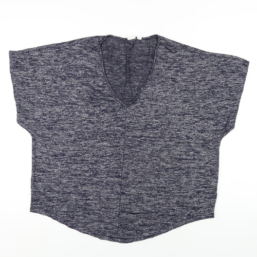 Gap Womens Blue Polyester Basic T-Shirt Size L V-Neck