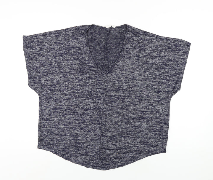 Gap Womens Blue Polyester Basic T-Shirt Size L V-Neck
