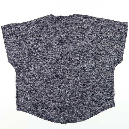 Gap Womens Blue Polyester Basic T-Shirt Size L V-Neck