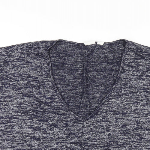 Gap Womens Blue Polyester Basic T-Shirt Size L V-Neck