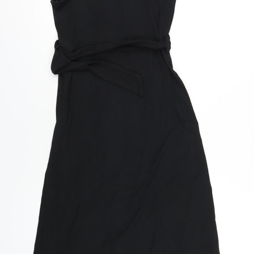 Topshop Womens Black Polyester A-Line Size 12 Square Neck Pullover