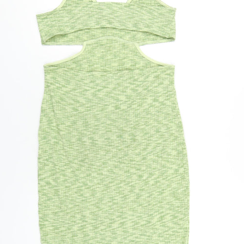 H&M Womens Green Polyester Bodycon Size M Halter Pullover - Cut Out