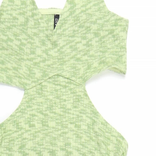 H&M Womens Green Polyester Bodycon Size M Halter Pullover - Cut Out