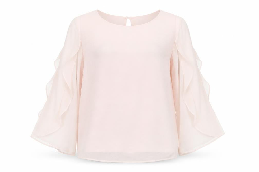 H&M Girls Pink Polyester Basic Blouse Size 12-13 Years Round Neck Button