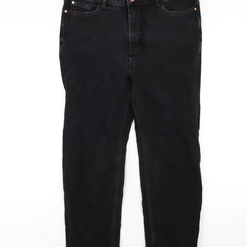 Marks and Spencer Womens Black Cotton Skinny Jeans Size 16 L26 in Regular Zip