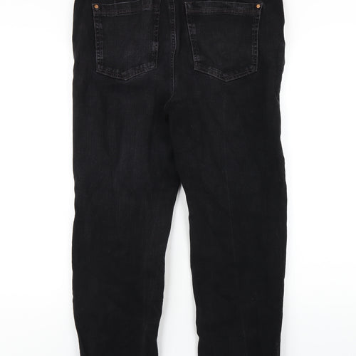 Marks and Spencer Womens Black Cotton Skinny Jeans Size 16 L26 in Regular Zip