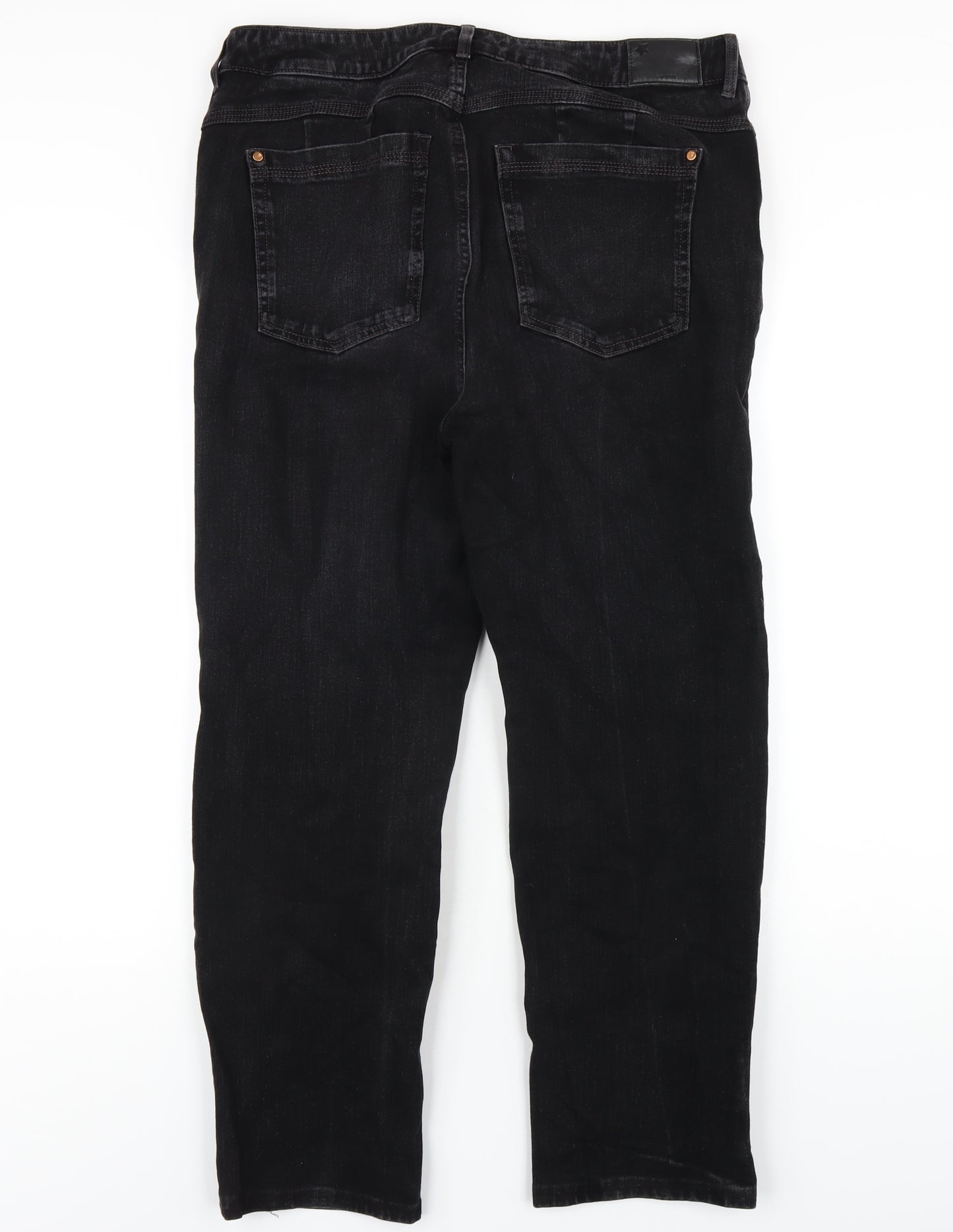 Marks and Spencer Womens Black Cotton Skinny Jeans Size 16 L26 in Regular Zip