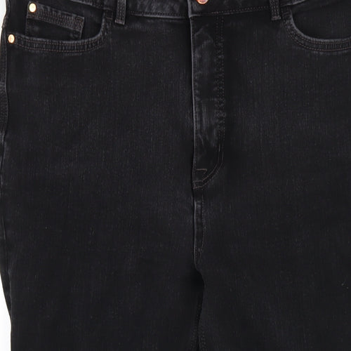 Marks and Spencer Womens Black Cotton Skinny Jeans Size 16 L26 in Regular Zip