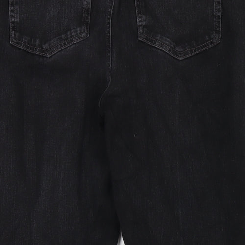 Marks and Spencer Womens Black Cotton Skinny Jeans Size 16 L26 in Regular Zip