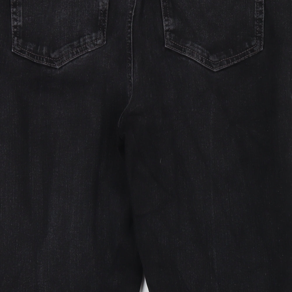 Marks and Spencer Womens Black Cotton Skinny Jeans Size 16 L26 in Regular Zip