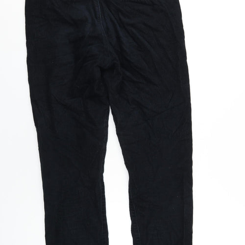 No Nationality Mens Black Cotton Trousers Size 31 in L32 in Regular Zip