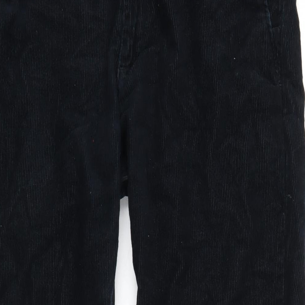 No Nationality Mens Black Cotton Trousers Size 31 in L32 in Regular Zip