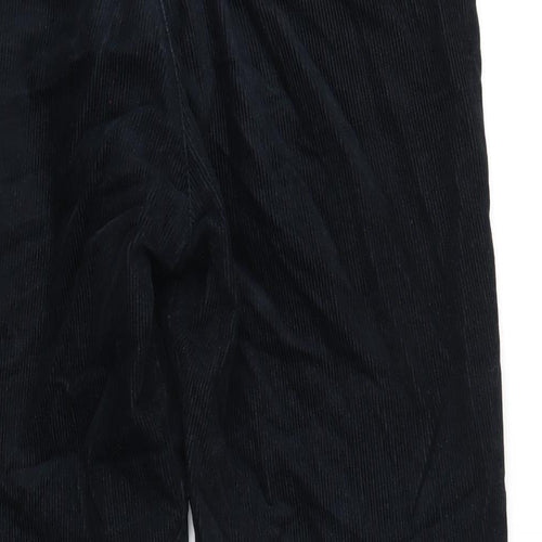 No Nationality Mens Black Cotton Trousers Size 31 in L32 in Regular Zip