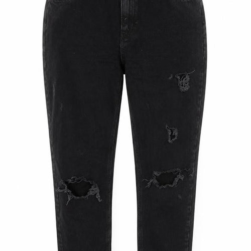 Denim & Co. Womens Black Cotton Mom Jeans Size 10 L30 in Regular Zip