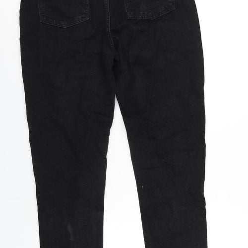 Denim & Co. Womens Black Cotton Mom Jeans Size 10 L30 in Regular Zip