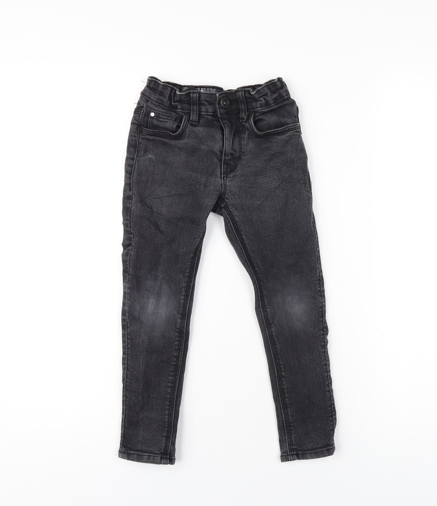 Matalan Boys Black Cotton Skinny Jeans Size 5 Years Regular Zip