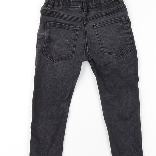 Matalan Boys Black Cotton Skinny Jeans Size 5 Years Regular Zip
