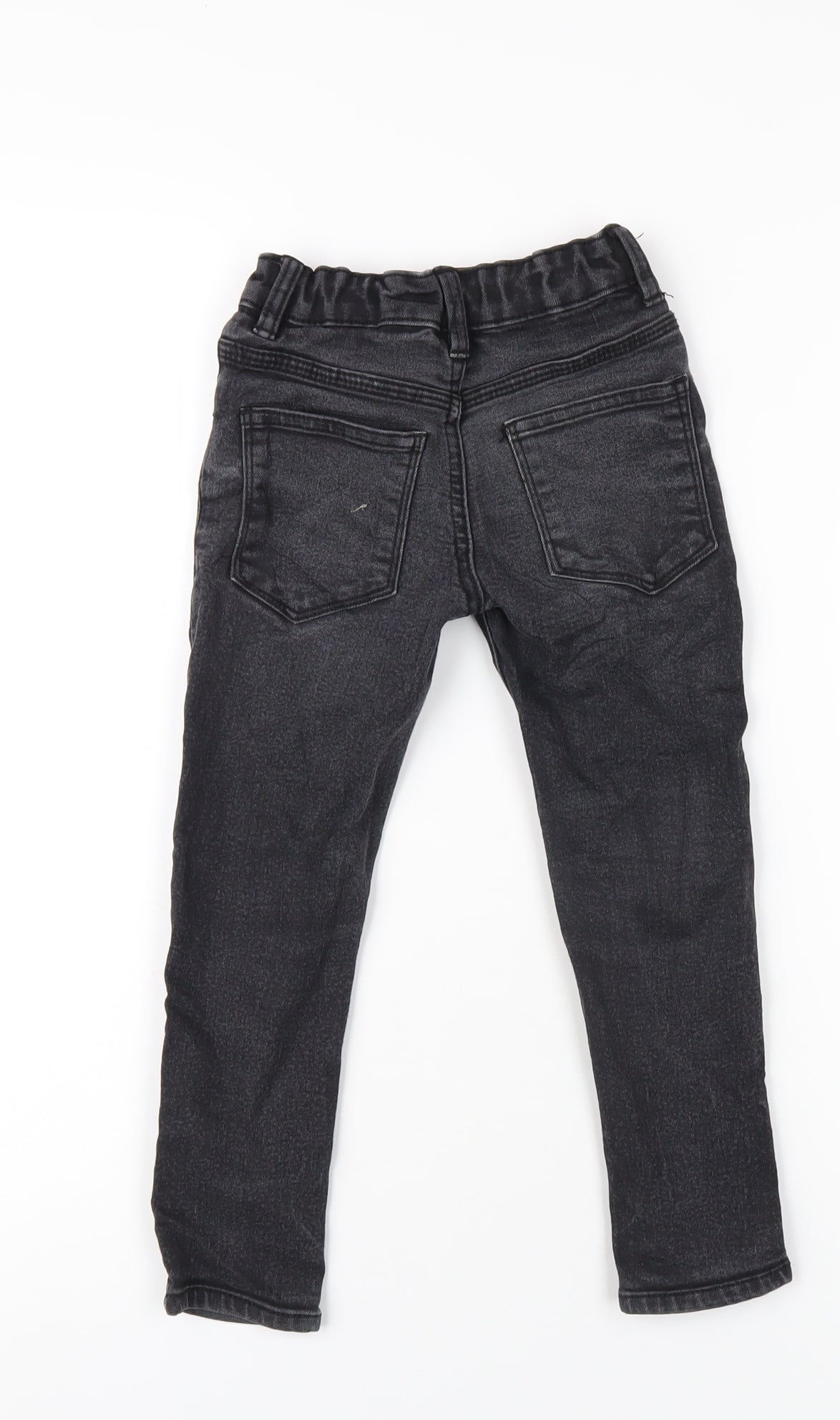 Matalan Boys Black Cotton Skinny Jeans Size 5 Years Regular Zip
