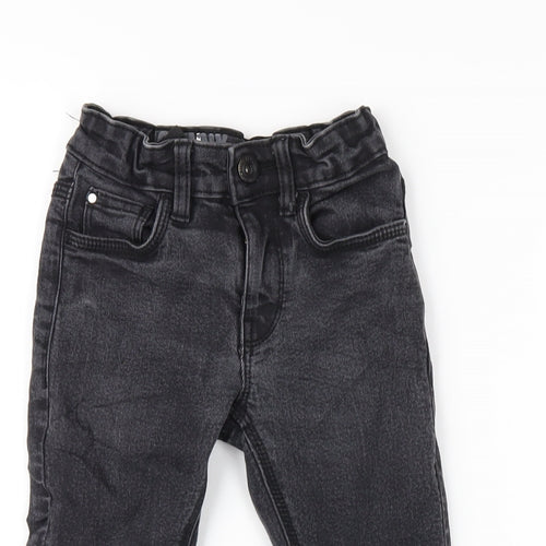 Matalan Boys Black Cotton Skinny Jeans Size 5 Years Regular Zip