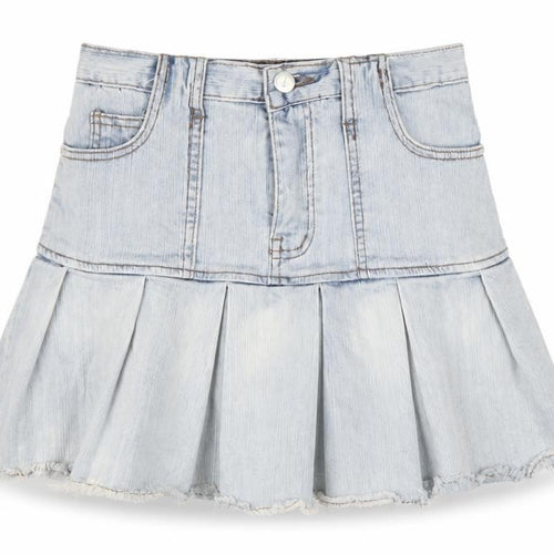 Loveheynew Womens Blue Cotton A-Line Skirt Size 26 in Zip