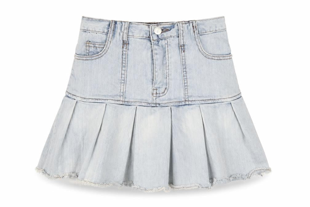 Loveheynew Womens Blue Cotton A-Line Skirt Size 26 in Zip