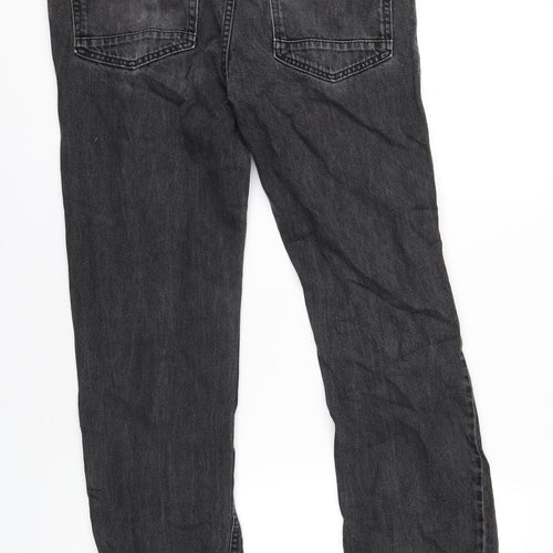 Denim & Co. Mens Black Cotton Straight Jeans Size 34 in L34 in Regular Button