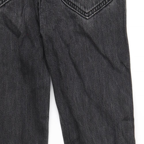 Denim & Co. Mens Black Cotton Straight Jeans Size 34 in L34 in Regular Button