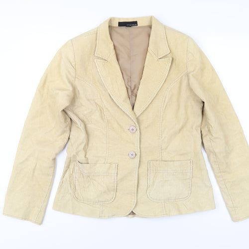 Foxhole Womens Beige Jacket Blazer Size 12 Button