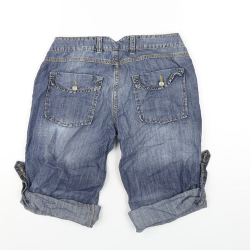 WS Denim Womens Blue Cotton Bermuda Shorts Size 8 L13 in Regular Button