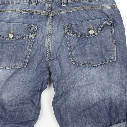 WS Denim Womens Blue Cotton Bermuda Shorts Size 8 L13 in Regular Button