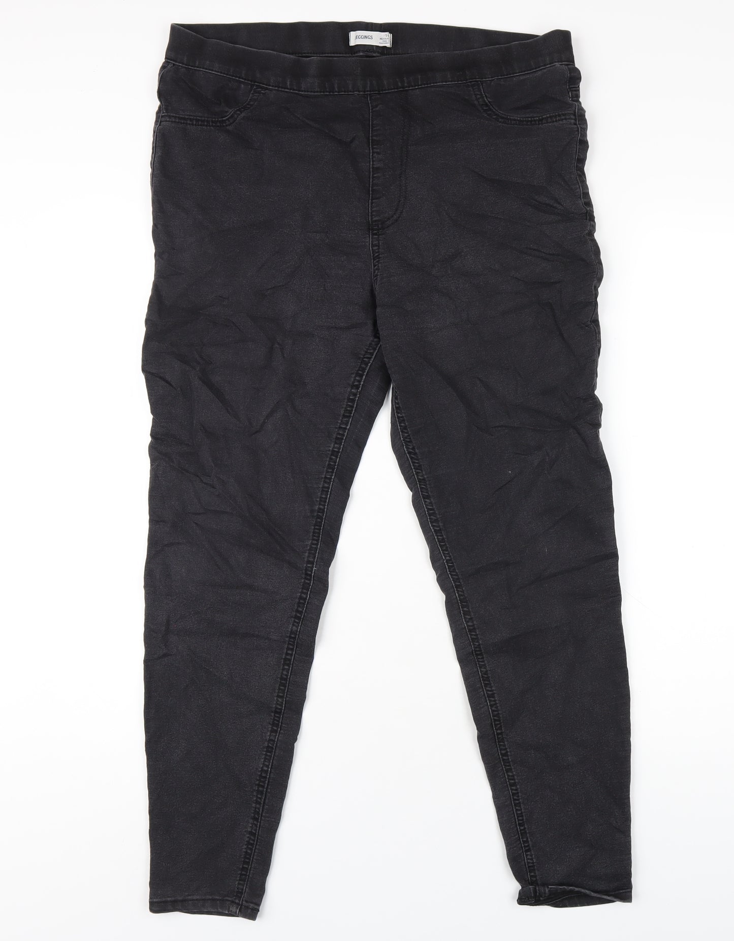 marksand Womens Black Cotton Jegging Jeans Size 16 L28 in Regular