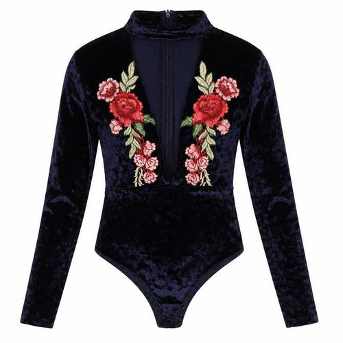 Sisters of the Tribe Womens Blue Polyester Bodysuit One-Piece Size 8 Zip