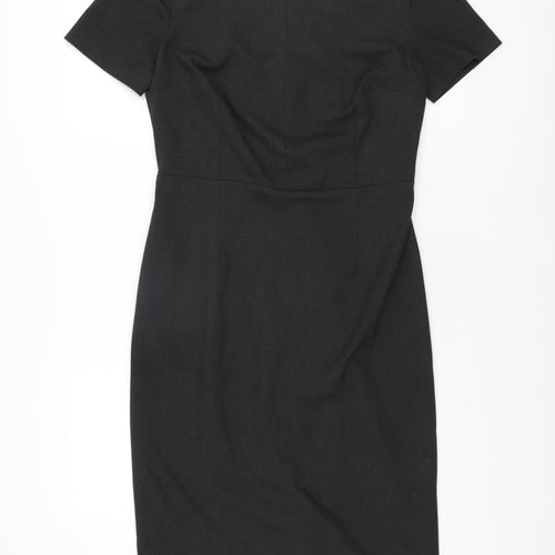 NEXT Womens Grey Polyester Bodycon Size 12 Square Neck Zip
