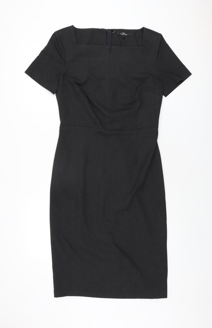 NEXT Womens Grey Polyester Bodycon Size 12 Square Neck Zip