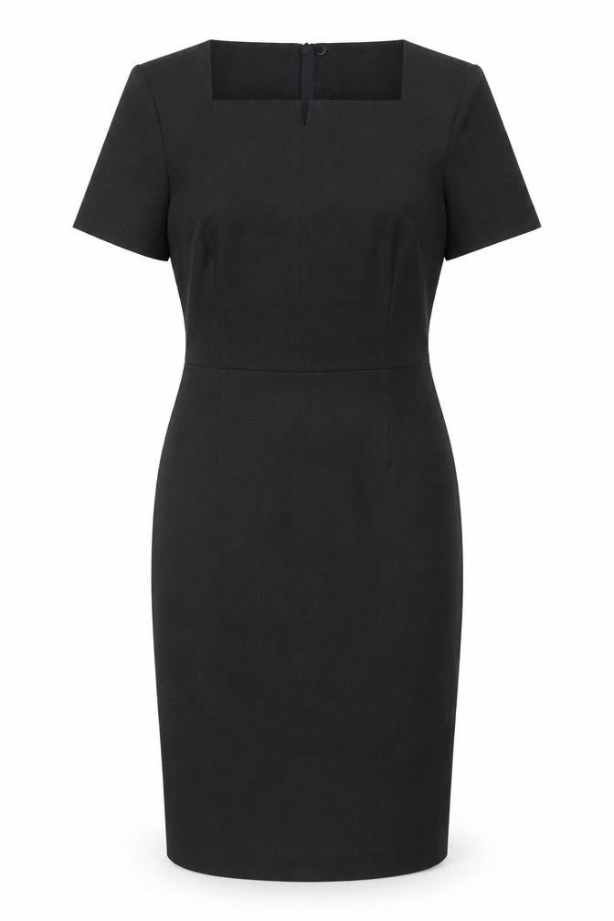 Next Womens Grey Polyester Bodycon Size 12 Square Neck Zip