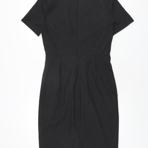 NEXT Womens Grey Polyester Bodycon Size 12 Square Neck Zip