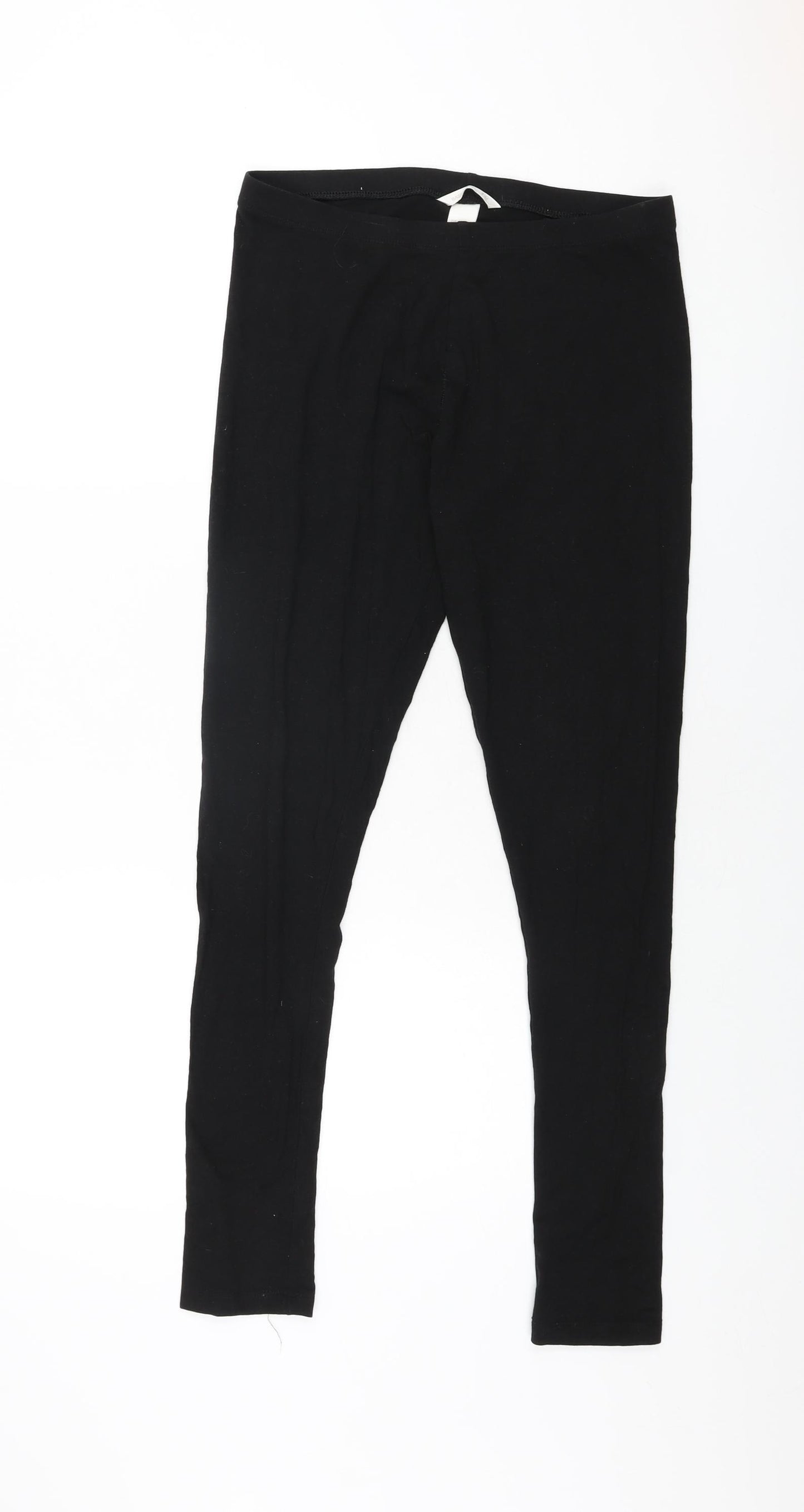 H&M Womens Black Cotton Pedal Pusher Leggings Size M L28 in