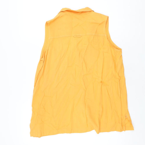 Denim Clothing Company Womens Orange Viscose Basic Button-Up Size 12 Collared