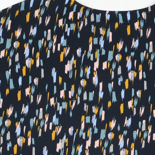 Anko Womens Blue Geometric Polyester Basic T-Shirt Size 12 Round Neck