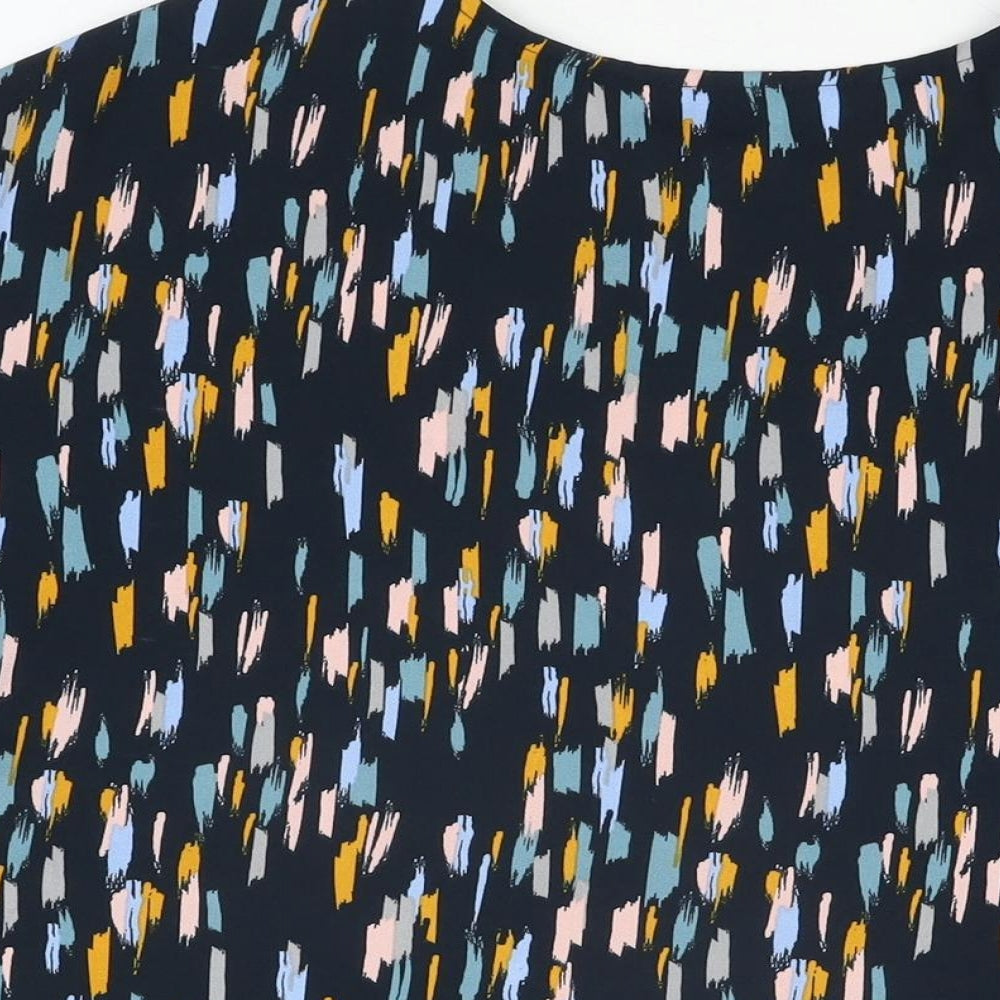 Anko Womens Blue Geometric Polyester Basic T-Shirt Size 12 Round Neck