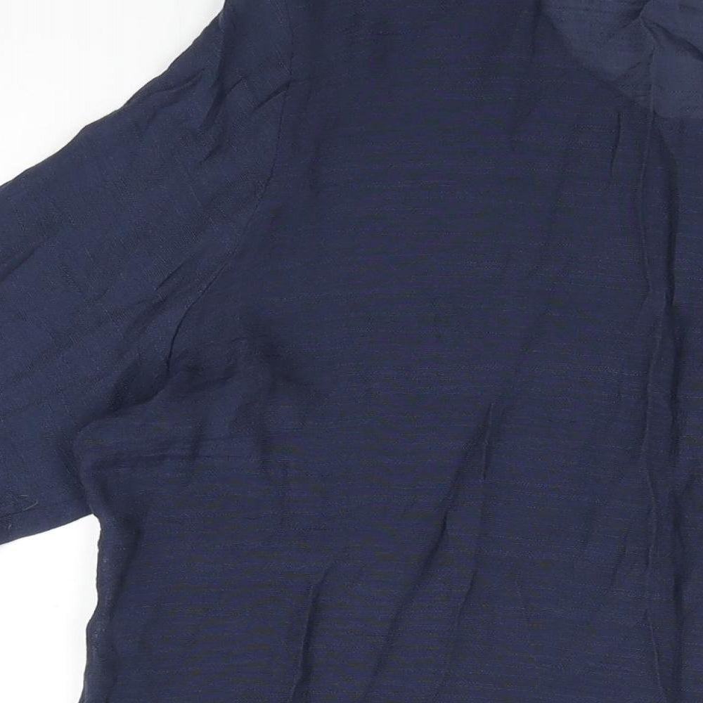 M.Style Womens Blue Polyester Tunic T-Shirt Size 16 V-Neck
